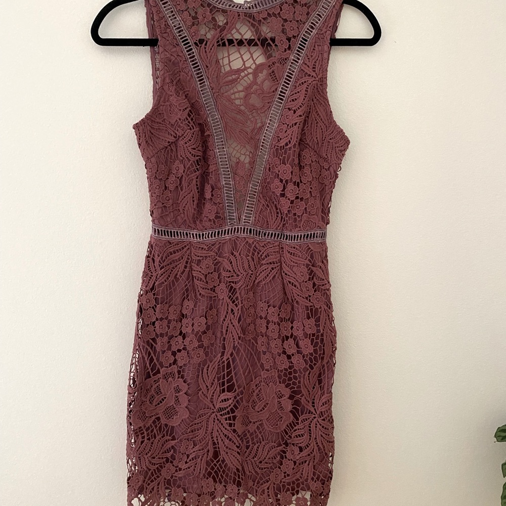 Plum cotton lace dress